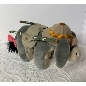 Disney Eeyore Plush Animal Toy Safari Adventure Hat Saddle Backpack 11 inches